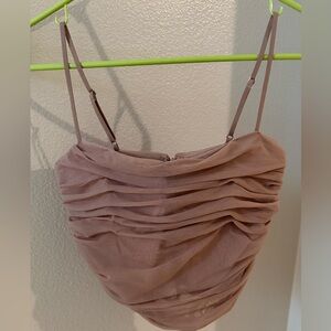 Aritzia Babaton Ruched Corset Top (Dusty Rose)